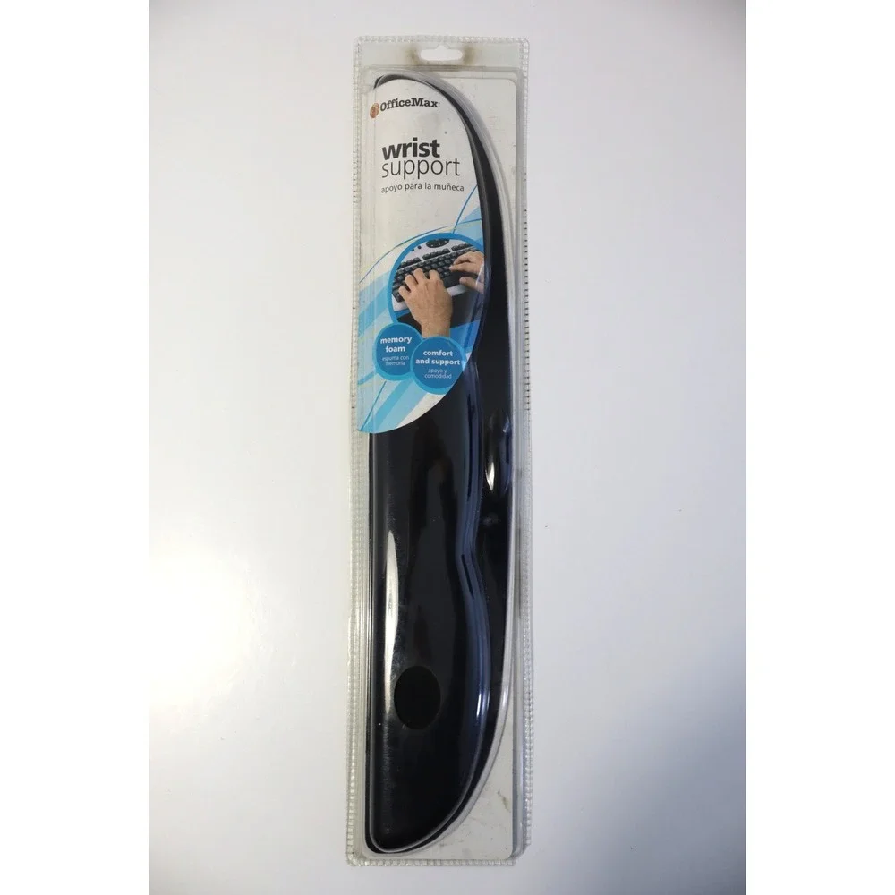OfficeMax Black Memory Foam Wrist Support Pad Ergonomic Comfort Non-Skid